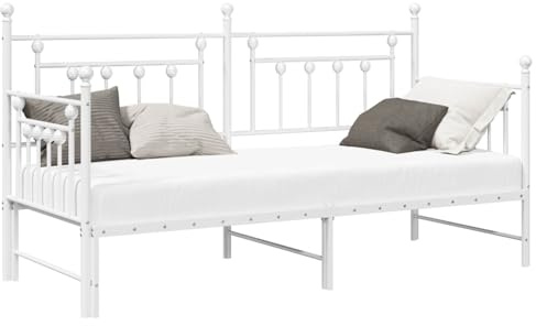 vidaXL Bedframe voor een daybed Wit 75 x 190 cm Staal