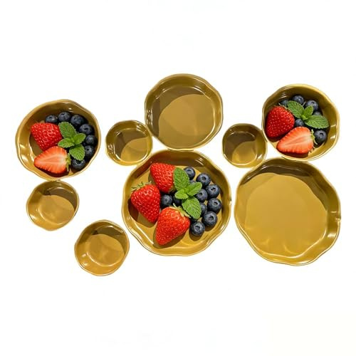 9 bols décoratifs à grappe lumineux – bols de service pour le divertissement, pièce maîtresse forte, plateau à charcuterie pour collations, noix, chips, fruits, bonbons, repas, entrées, fest