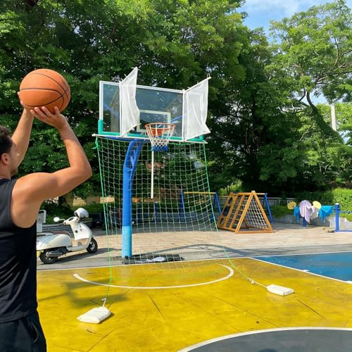 Filet De Retour De Panier De Basket-Ball, Filet De Réception pour Panier De Basket-Ball Au Sol Et en Extérieur, Net De Rebond D'entraînement pour Tirs Au Panier