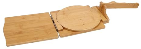 Fdit Tortillapress i trä med Roterande Design, Handhållen Tortillamaskin för Enkel Att Platta Ut Deg, Flerbruksredskap för Majstortillas Wraps och Tunnbröd, Innehåller 11 Tillbehör