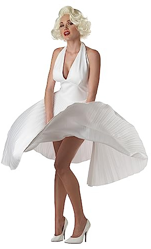 California kostymer 00748-vit-XL (12-14) Deluxe Marilyn kändis vuxenstorlek kostym, solid, vit, XL