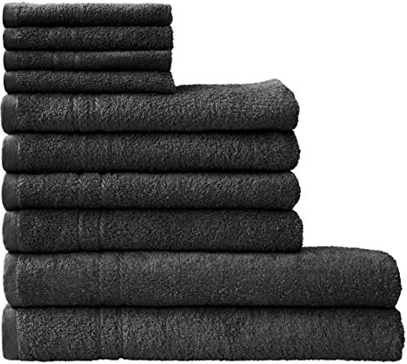 Dyckhoff Handtuch-Set, Baumwolle, anthrazit, 26 x 36 cm