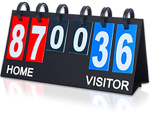 Upstreet Tragbare Anzeigetafel - Leicht und langlebig - Idealer Score Flipper für Fußball, Basketball, Volleyball, Baseball & Tennis - Flips eine Punktzahl von 1 bis 99, Mehrfarbig