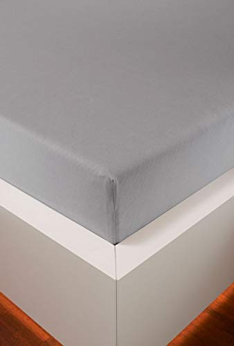 Schlummerglück Spannbetttuch mit hochwertigem Tencel, Falten- und bügelfrei, ideal für höhere Matratzen/Boxspringbetten, versch. Größen und Farben wählbar (Silber, 180-200 x 200-220 cm)