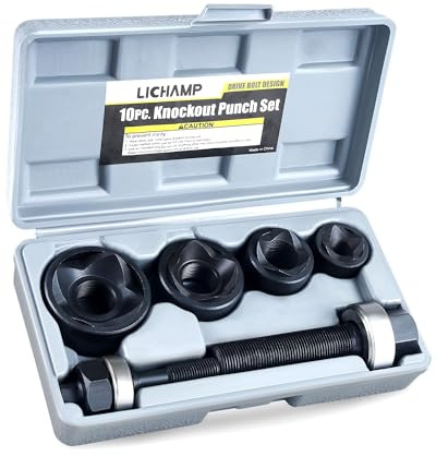 Lichamp Manual Knockout Punch Kit, Metal Sheet Hole Cutter with Dies