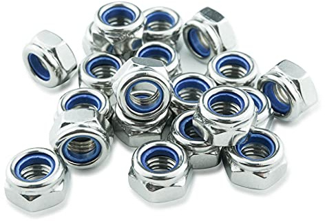 M8 Nyloc Nuts, 8mm Locking Nuts, (Pack of 40) A2 304 Stainless Steel Hex Nuts, Nylon Insert Lock Nuts, Self-Locking Nut for Bolts & Screws, DIN 985