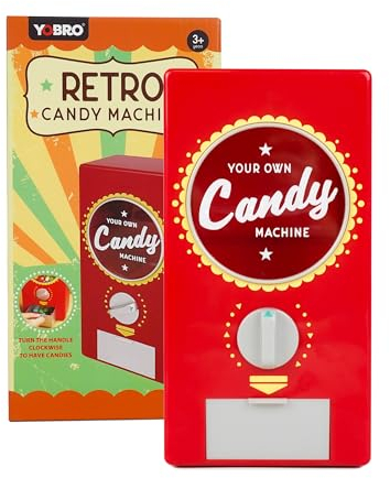 Distributore di caramelle retrò, distributore automatico di gomma da masticare e noci, distributore di snack per chicchi di caffè, distributore automatico divertente per casa o ufficio, 3 anni (rosso)