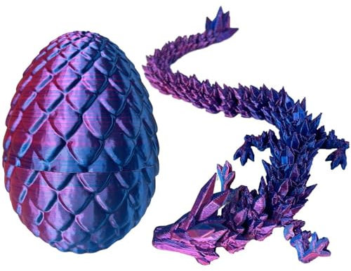 YGCHEN Huevo de Dragón Impreso en 3D - Figura de Cristal Articulada - Juguete y Decoración del Hogar