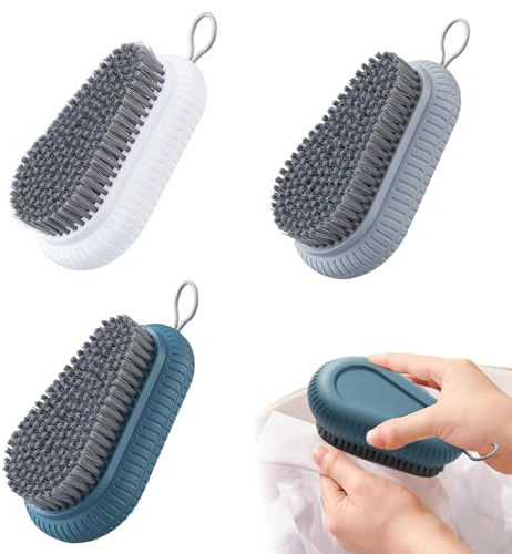 3 Pezzi Spazzola Per Unghie, Lavaggio Di Mani Spazzolino, Spazzola Per Il Lavaggio Delle Mani Per Fare Il Bucato WC Lavandino Officina(Blu Profondo Bianco Grigio)