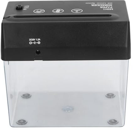 Mini USB Paper Shredder, A6 Paper Cutter Electric Portable Desktop Small Strip Cutter, A6 Documents Paper Cutting Tool with Large Basket, Home Office Desktop Stationery