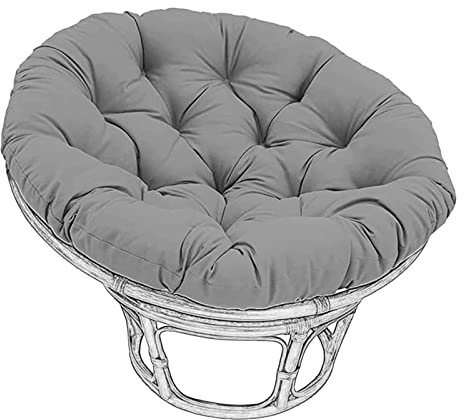 Papasan - Cuscino per sedia a dondolo impermeabile, extra large, rotondo, per poltrona Papasan, nero, 100 x 100 cm, blu, 50 x 50 cm