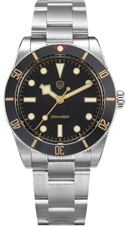 watchdives Quarzuhren WD7922 BB54, Herrenuhr 37 mm Saphirglas Luxus Armbanduhr 20 Bar Taucheruhren für Männer