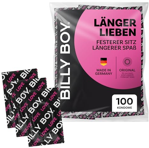 BILLY BOY Kondome Länger Lieben 100er | 52 mm | Kondome für ein längeres und intensiveres Erlebnis | (1x100 Stück)