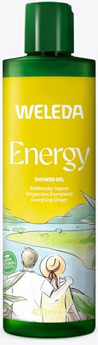 WELEDA Bio Energy XL - Gel de ducha vegano, cosmética natural, aroma para mujeres y hombres, con aroma a jengibre/madera de cedro, jabón de ducha natural para la limpieza de la cara y el cuerpo (1 x
