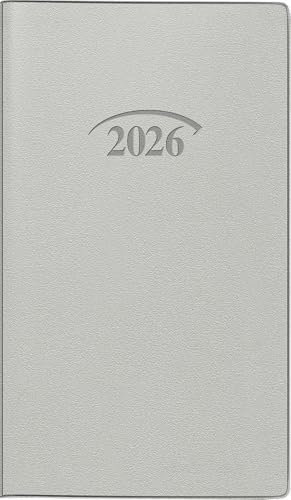 BRUNNEN Taschenkalender Mod. 751 2026 | A6, Kunststoff, silber