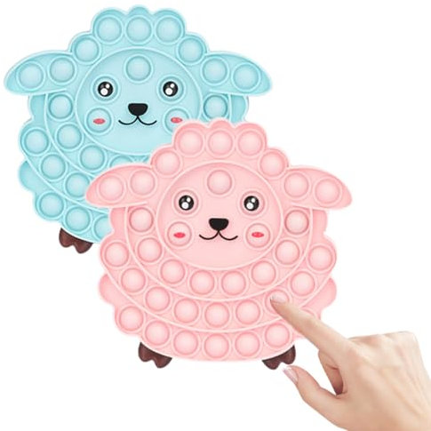 Pop It Fidget Toy, 2 Pcs Push and Pop Bubble Sensory Fidget Toy, Anti-Stress Jouets de Soulagement de L'anxiété, Jouets Sensoriels à Presser, Cadeau d'anniversaire Fête pour Enfants et Adulte