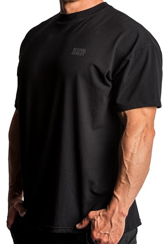 Natural Athlet Oversize Fitness Tshirt für Herren –weites & langes Männer Kurzarm Gym T-Shirt – für Sport, Gym, Fitnessstudio, Workout, Bodybuilding und Krafttraining