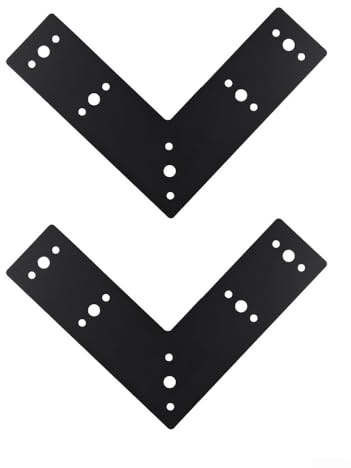 2-delat set med 10 x 10 L format platt stålfäste med beläggning för trä- och metallhörnförstärkning