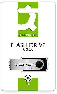 Memory Stick Q-CONNECT USB 16GB / Computer Accessories/Type-Capacity 16 GB/Kind-USB 2.0 / Material-Plastic/Colour-Silver/black/Size-16GB