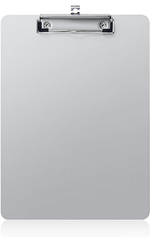 Metal Clipboard, 20% Sturdier Aluminum Contractor Clipboard with Low Profile Clip | Hangable Recycled Heavy Duty Rust-Proof | Plate for A4 Size Sheet, for Jobsite, Laboratory, Medical, Office, Teach