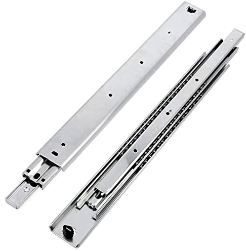 GTV - Ensemble de Glissières pour Tiroirs, Extraction Totale 53.9x550 mm, Acier Galvanisé 2 mm, Glissiere pour Tiroir Télescopique, Rail Tiroir Coulissant, Supportant jusqu'à 100 kg - 2 Pièces