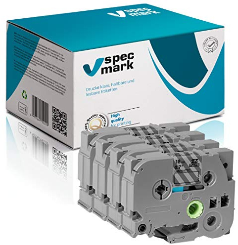 specmark Märkband TZe-143 18 mm x 8 m set x 4 st. blå på transparent band kompatibel med skrivare Brother PT P-touch AZe-143 EZe-143 TZ-143 TZ2-143