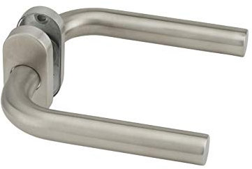 THIRARD - Paire de Béquilles pour Porte - Rosace Ovale - Carré 7 mm - Aspect Inox - Type de Poignée Béquilles - Usage Porte Intérieure - Finition Gris - Facile à Installer