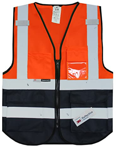 Salzmann Gilet de Sécurité - Gilet réfléchissant de haute visibilité avec plusieurs poches - Fabriqué avec du matériau réfléchissant 3M