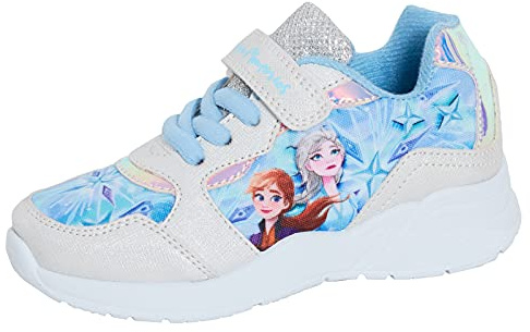 Disney flickor Frost 2 sportskor barn Elsa Anna Easy Touch Fasten Snörning Casual Pumps Skor, BLÅ, 11 UK Child