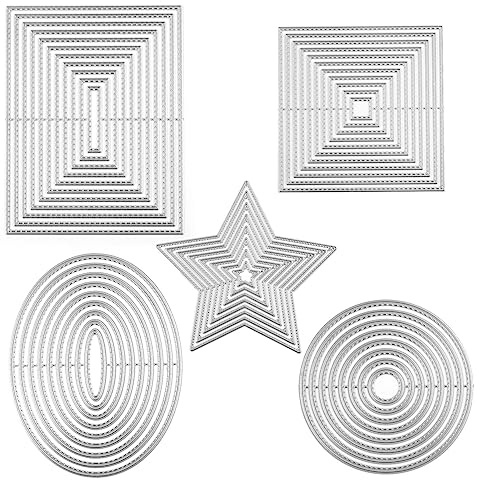 Briartw 5 st/set inre stygn ram skärningsmönster, metallstencil för korttillverkning, gör-det-själv klippbok, handgjord inbjudningskort vykort, frigör stress, prägling dekoration hantverk verktyg