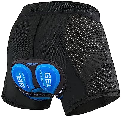 Msport Shorts de Cyclisme avec Rembourrage en Gel 3D – Respirants, Séchage Rapide et Confort Optimal - Bleu XL