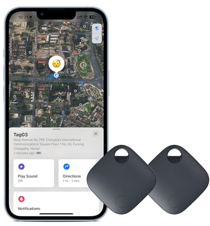 Smart tag Traqueur Bluetooth Localisateur d'Objets Fonctionne avec Apple Find My (Compatible iOS) Key Finder Item Locator Balise Intelligente pour Clés, Sacs, Chats Chiens Portefeuilles