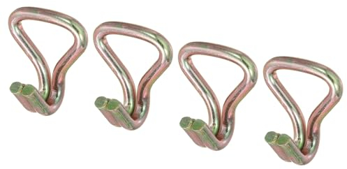 QUARKZMAN Gancio per Cinghia a Doppia J a Cricchetto Carico 1763 Libbre Colore Zinco per 1,1 Cinghia di Ancoraggio Auto Camion Rimorchio 4pz