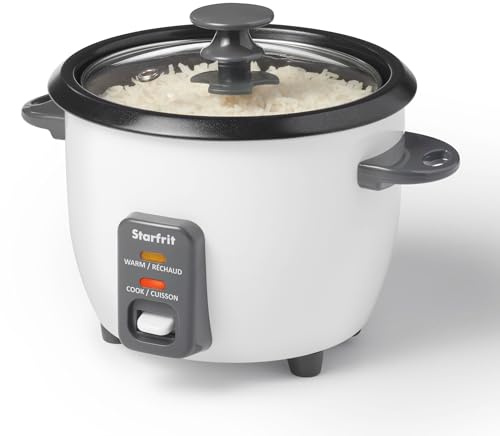 Starfrit Electric Rice Cooker - 6 Cups - Steamer Basket, Measuring Cup & Service Spoon - 300W - Makes Perfect Rice!