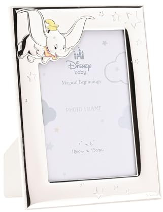 Disney - Dumbo - Salvadanaio placcato argento - Made in Italy - Prodotto con licenza ufficiale Disney - Articoli per la casa per contanti, primi anni, adulti, cameretta, cameretta bambini, altezza 11