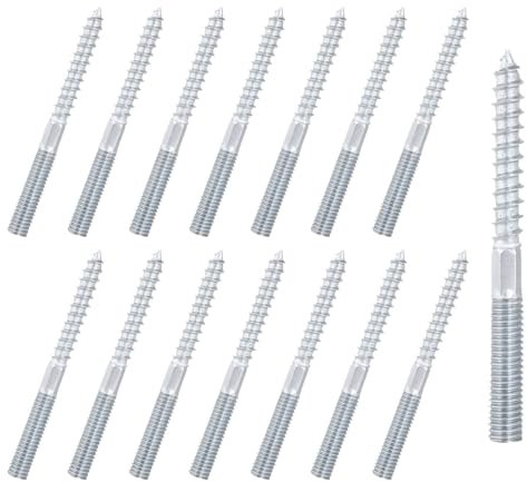 Fhioevt 15 Pièces Vis Double Filetage Boulons de Suspension Torx M8x100mm vis à double Filetage Acier au Carbone Vis a Bois à Double Extrémité pour Placo Cheville Fixation et Montage de Meubles