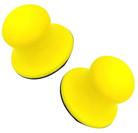Housoutil Lot De 2 Disques De Ponçage En Pu 75 Mm Jaunes, Tampon De Polissage Manuel Solide, Patins Légers Adaptés Au Ponçage Bois Automobile, Usage Long Durée