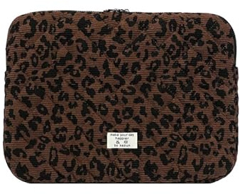 GSenhui Puffy laptop fodral fodral för 11–15 tum leopard laptopväska, kompatibel med 13 MacBook Air/Pro Case Leo Notebook fodral aesthetic ipad väska för flickor kvinna