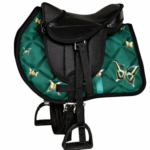 German Riding Shetty Sattelset Little Colour Star Butterfly - idealer Holzpferd Sattel