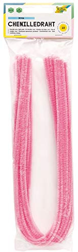 folia-Alambre de Chenilla de 10 Unidades de Color Rosa, diámetro de 8 mm y 50 cm de Largo, Ideal para niños para Manualidades y diseño de Animales, Figuras y Otras Formas, (MAX Bringmann KG 77826)