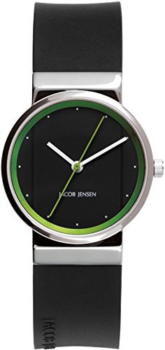 Jacob Jensen Damen Analog Quarz Uhr mit Kautschuk Armband 32767