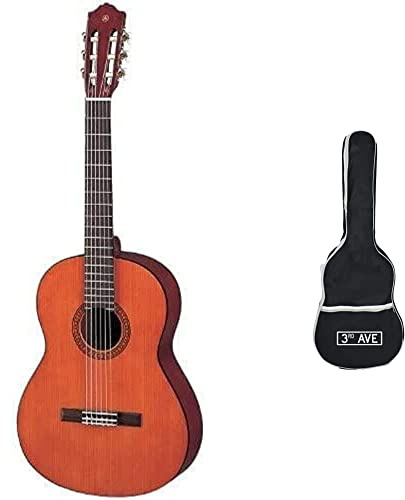 Yamaha CS40II Classical Guitar for Learners, 3/4 Size - Traditional Western Body - Natural & 3rd Avenue 3/4 Size Classical Guitar Gig Bag Padded Cover for 36 inch Guitar - Black