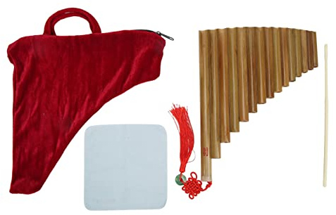 Pan Flute 15 Pipes G Key Instrument de Musique Traditionnel Chinois Flûte de Pan Instrument à Vent (Main droite)