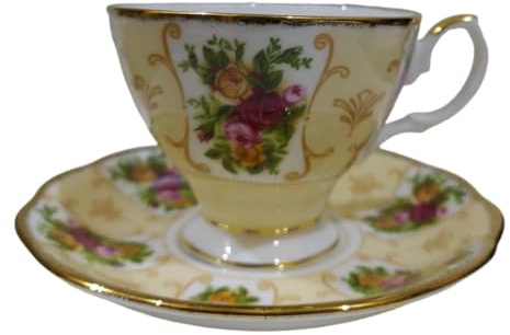 Royal Albert Kaffeetasse mit Untertasse, Porzellan, 0,15 l, Kollektion Rose, Cameo Peach