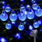 LQWELL® Solar Lichterkette Aussen 13M 60LED 8 Modi für Innen und Aussen Kettenlicht Kristall Kugeln IP44 Wasserdicht Garten Terrasse Balkon Hochzeit Party Fenster (Blau)