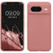 kwmobile Carcasa Compatible con Google Pixel 8 Funda - Case TPU y Silicona antigolpes - Apto Carga inalámbrica - Rosa de Invierno
