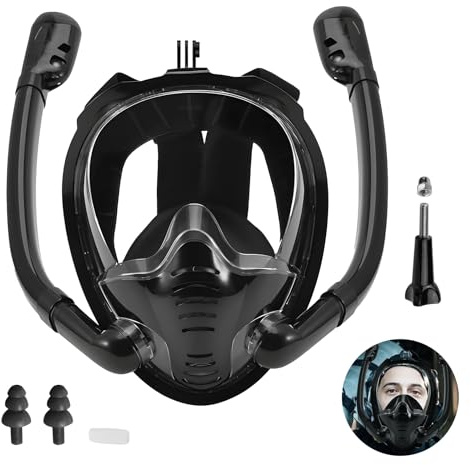 Maschera Subacquea, Maschera Snorkeling Adulto, 100% a Prova di Nebbia e Perdite, Maschera da Snorkeling per Adulti e Bambini, Silicone+Pc+Fettuccia, per Adulti, Ragazzi e Bambini (L/XL)