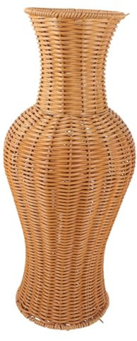 PRETYZOOM Jarrón De Suelo De Imitación De Ratán Soporte para Arreglos Rústicos Decorativos para Sala De Estar