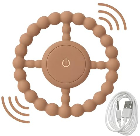Vibrating Sensory Chew Toy – Dual-Use Chewy Toy for Autistic Children & Baby Teething Support – Rechargeable Teething Aid for Toddlers and Kids with Sensory Needs (Brown) Easter Gifts for Babies