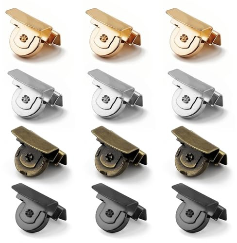 12 pares de botones a presión con cierre magnético sin costuras para ropa, 4 colores | Clip para bolso sin costura | Broches metálicos resistentes para bolsos y cortinas